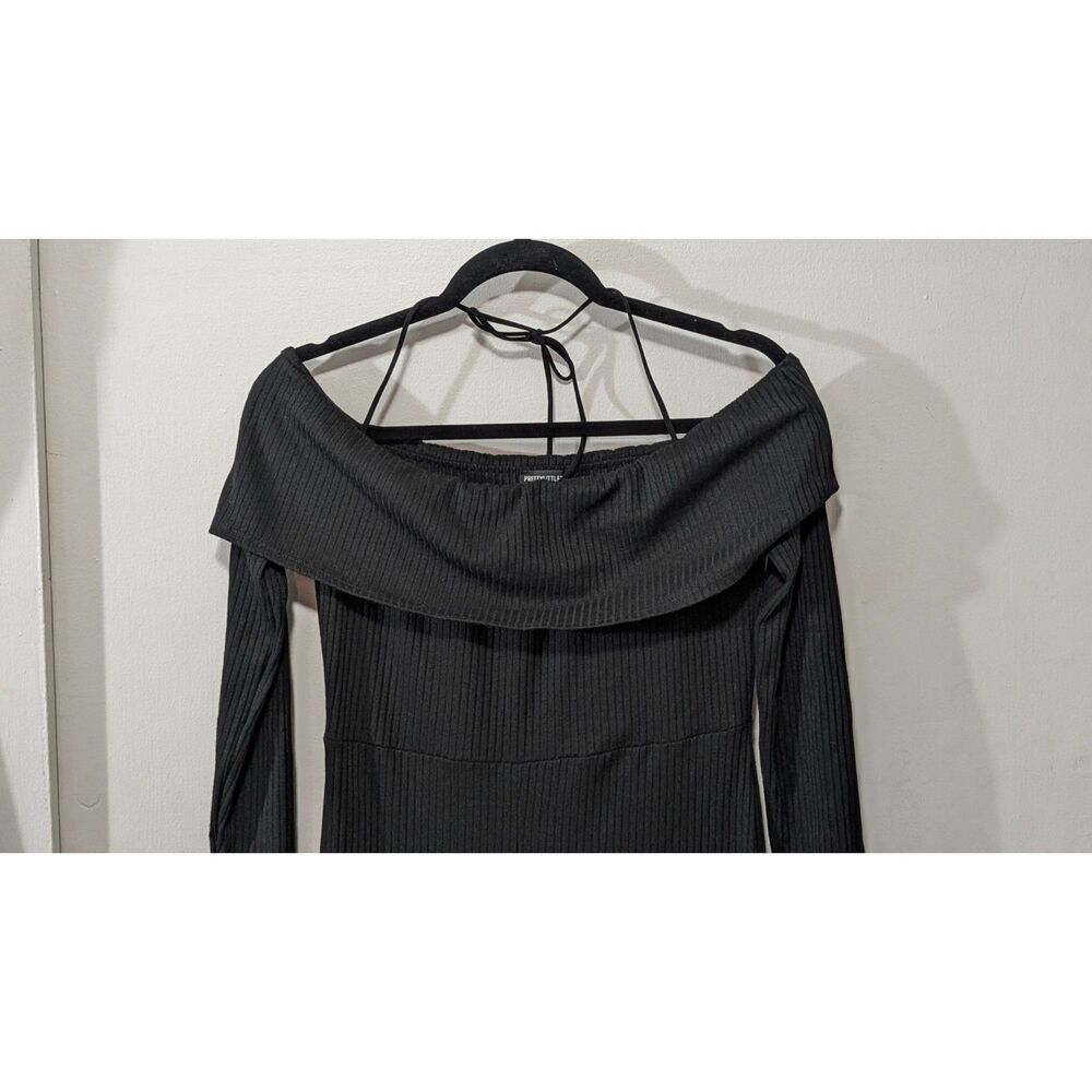 Black Ribbed Jumpsuit PrettyLittleThing sz. 10